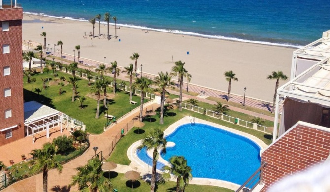 2 bedrooms appartement at Roquetas de Mar 10 m away from the beach with sea view shared pool and furnished terrace